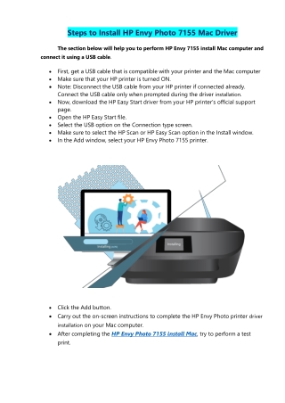 HP Envy Photo 7155 Install Mac | Download and Installation