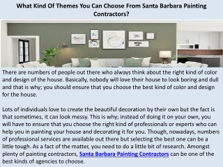 What Kind Of Themes You Can Choose From Santa Barbara Painting Contractors?