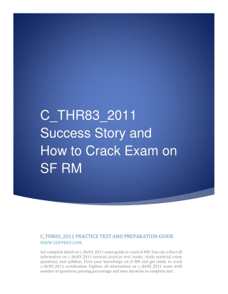 C_THR83_2011 Success Story and How to Crack Exam on SF RM