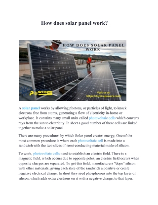 How does solar panel work?
