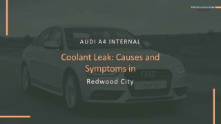 Audi A4 Internal Coolant Leak Causes and Symptoms in Redwood City