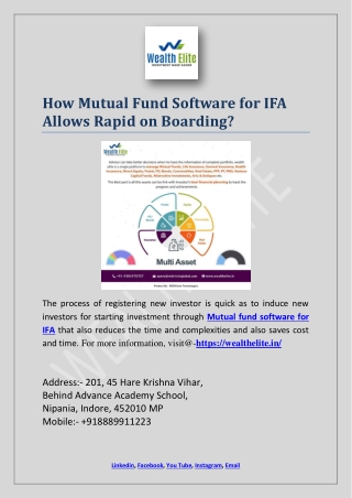 How Mutual Fund Software for IFA Allows Rapid on Boarding?