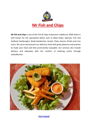 5% off - Mr fish and chips Bathurst Menu, NSW