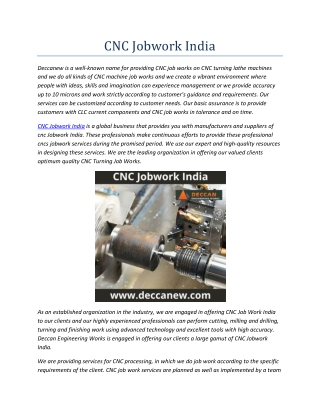CNC Jobwork India