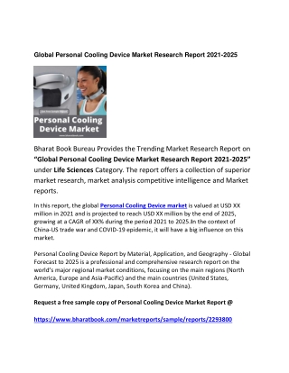 Global Personal Cooling Device Market Forecast 2021-2025