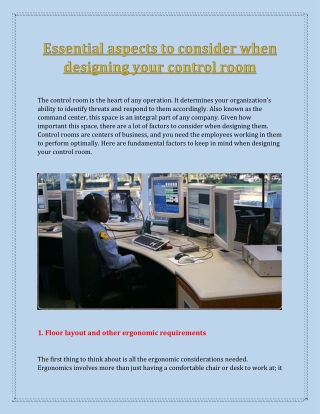 Essential aspects to consider when designing your control room with Americon