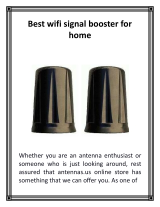Best wifi signal booster for home