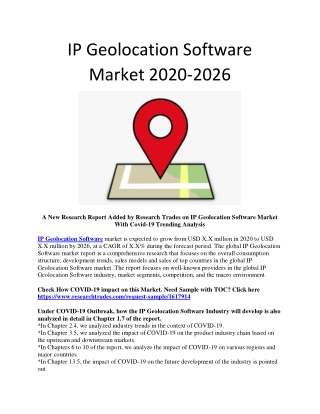IP Geolocation Software Market 2020-2026
