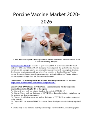 Porcine Vaccine Market 2020-2026
