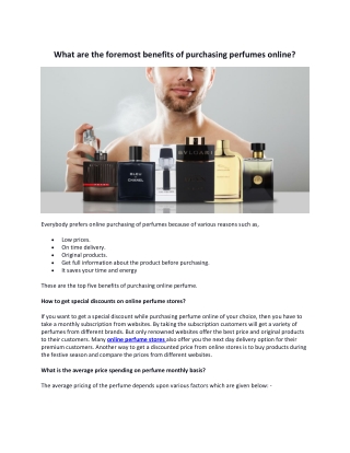 Buy Men Perfume Online