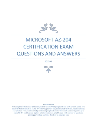 [PDF] Microsoft AZ-204 Certification Exam Questions and Answers
