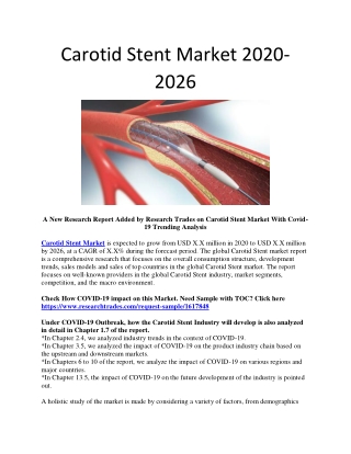 Carotid Stent Market 2020-2026