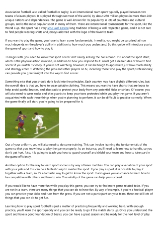 2 Things To Do Immediately About Learn Soccer