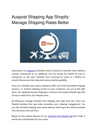 Auspost Shipping App Shopify: Manage Shipping Rates Better