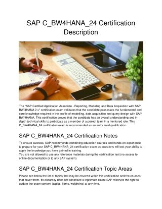 SAP C_BW4HANA_24 Certification Description