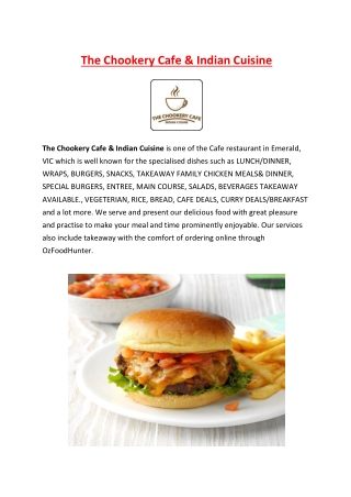 5% Off - The Chookery Café Menu - Takeaway Emerald, VIC