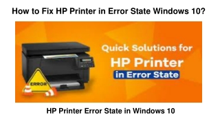 How to Fix HP Printer in Error State Windows 10?