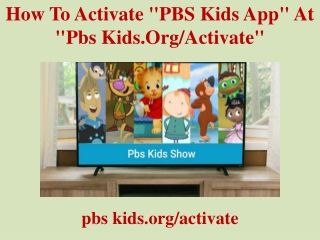 How To Activate "PBS Kids App" At "pbs kids.org/activate"