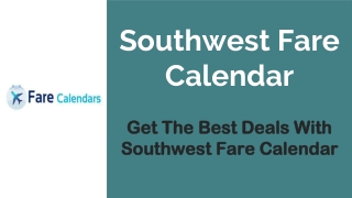 Southwest Fare Calendar