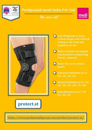 protect.St | Soft Knee Brace | Pushpanjali medi India Pvt Ltd