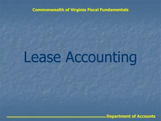 Commonwealth of Virginia Fiscal Fundamentals