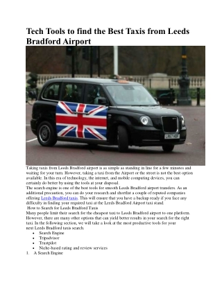 Leeds Bradford airport transfer