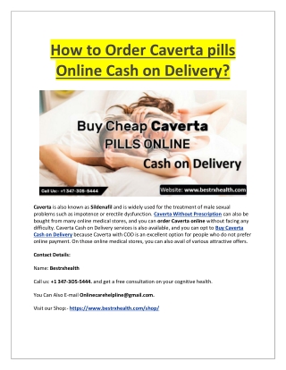 How to Order Caverta pills Online Cash on Delivery?