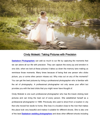 Cindy Moleski: Taking Pictures with Precision