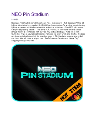 Buy Neo Fusion WiFi LED Lighting for your Pinball Machine