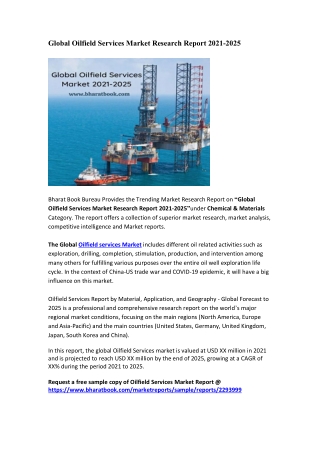 Global Oilfield Services Market Research Report 2021-2025