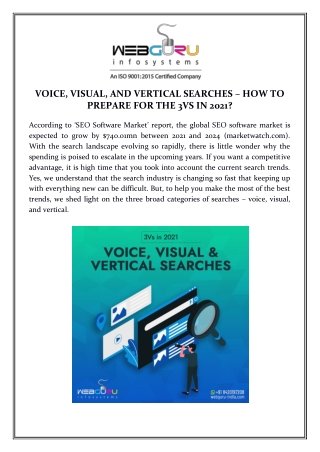 Voice, Visual, and Vertical Searches – How to Prepare for the 3Vs in 2021?