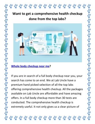 Want to get a comprehensive health checkup done from the top labs?