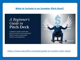 What to Include in an Investor Pitch Deck