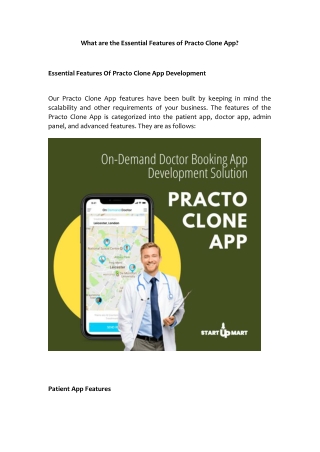 What are the Essential Features of Practo Clone App?