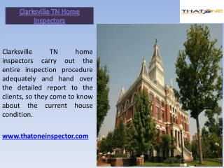 Clarksville TN Home Inspectors