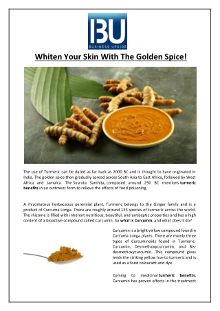 Whiten Your Skin With The Golden Spice!