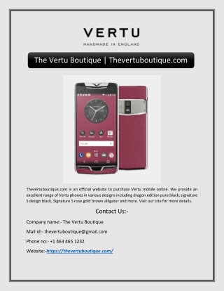 The Vertu Boutique | Thevertuboutique.com