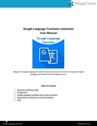 Magento 2 Google Language Translator