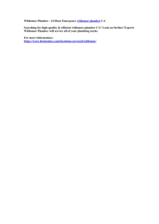 Wildomar Plumber - 24 Hour Emergency wildomar plumber CA