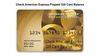 Check American Express Prepaid Gift Card Balance