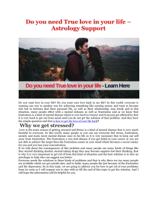 Do you need True love in your life - Astrology Suppor