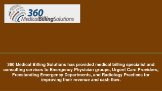 California Emergency Physicians Billing Services - 360 Medical Billing Solutions