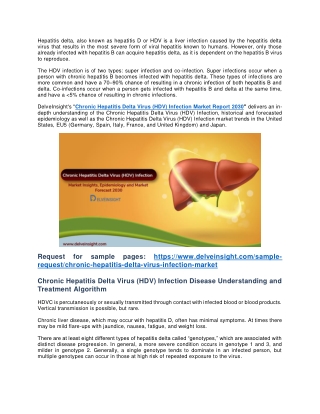 Chronic Hepatitis Delta Virus (HDV) Infection Market Report 2030