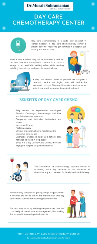 Day care chemotherapy center-Best Day care chemotherapy center in Bangalore Dr.Murali Subramanian