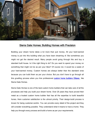 Sierra Gate Homes: Building Homes with Precision