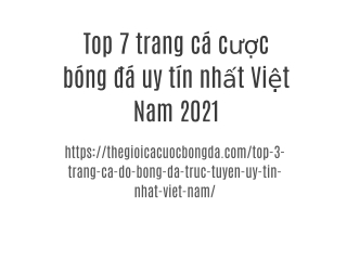 Top 7 trang cá cược bóng đá uy tín nhất Việt Nam 2021