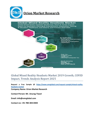 Global Mixed Reality Headsets Market 2019 Growth, COVID Impact, Trends Analysis Report 2025