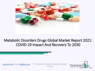 Metabolic Disorders Drugs Market Trends, Cost Structure Analysis, Growth Opportunities And Forecast To 2030