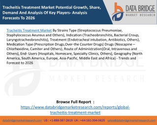 Tracheitis Treatment Market Potential Growth, Share, Demand And Analysis Of Key Players- Analysis Forecasts To 2026