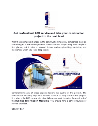 Get professional BIM service and take your construction project to the next level